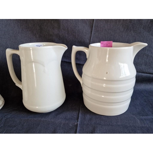 107 - Collection of Vintage Porcelain Jugs & Tankard; Incl. Large White 'Sadler' (H: 19cm) and 'Adams' (H:... 