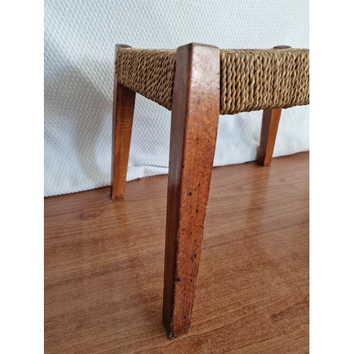 115 - Vintage Stool with Rope Seat and Wooden Legs (Approx. 35 x 27 x 29cm)