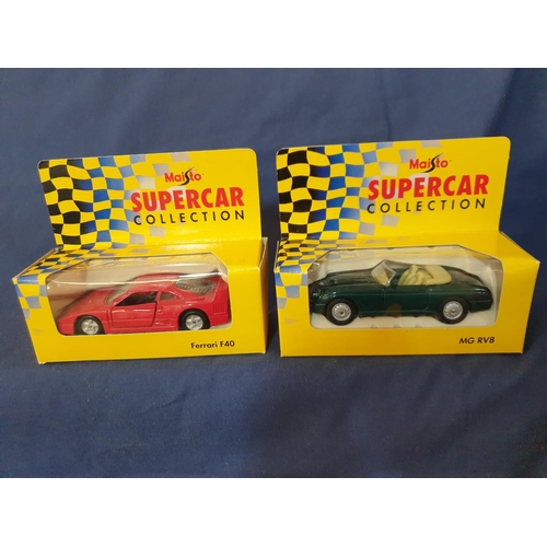 6 - 6 x Boxed Die Cast Maisto Super Car Collection with 6 x Boxed Die Cast Classic Sports Car Collection