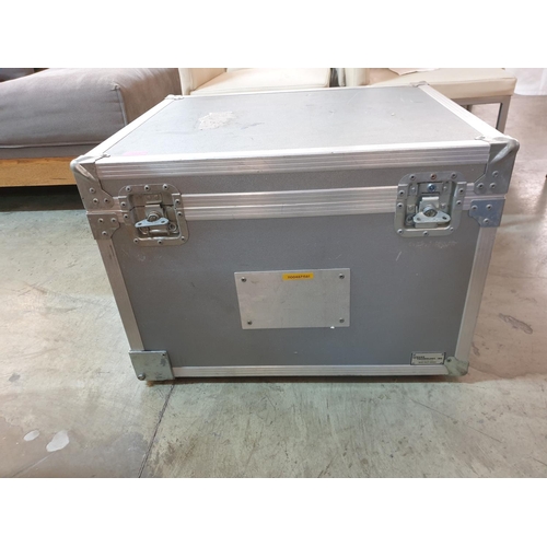 69 - Aluminum Padded Instrument Flight Case (66 x 56 x 46cm with Recessed Handles & Clips