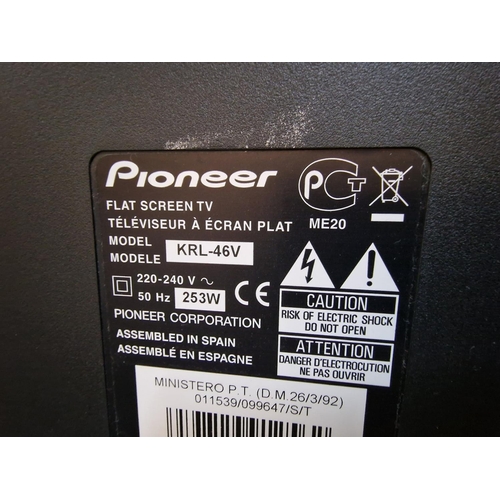 228 - Pioneer 46'' Flat Screen TV (Model; KRL-46V) with R/C, * Tested and Working with HDMI Input *