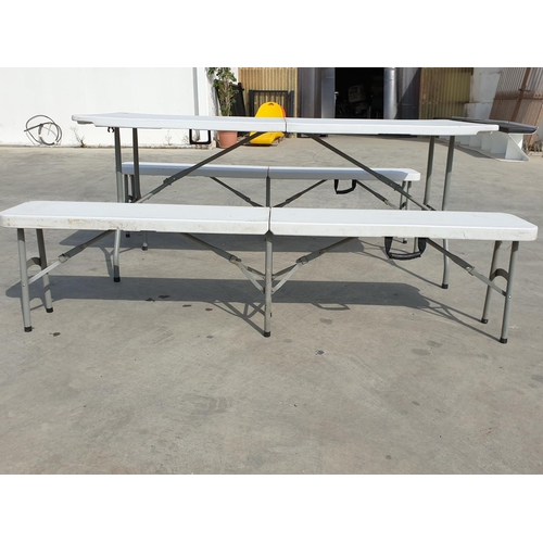 52 - Garden Table Plus 2 x Bench Seats