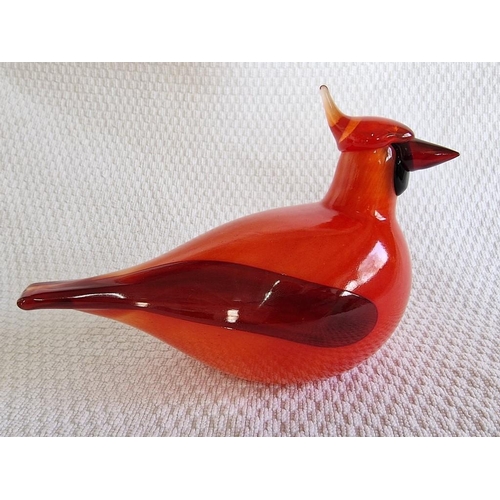 Hand Blown 'iittala' Glass Bird Figurine by Oiva Toikka (1931-2019