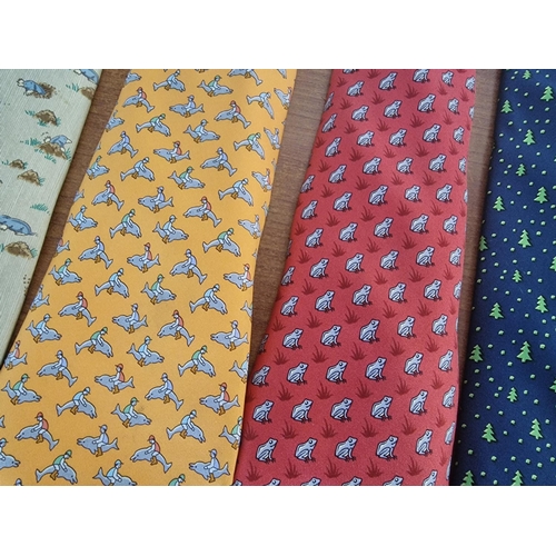 63 - Collection of 6 x Hermes Paris Assorted Silk Ties, (6)