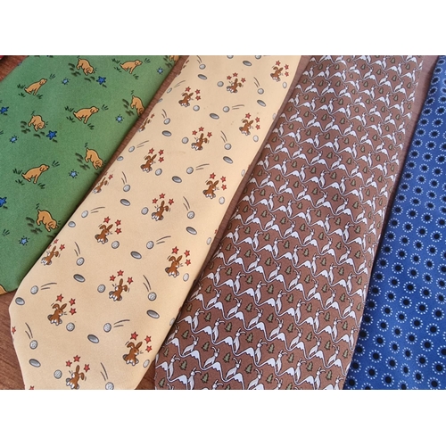 64 - Collection of 6 x Hermes Paris Assorted Silk Ties, (6)