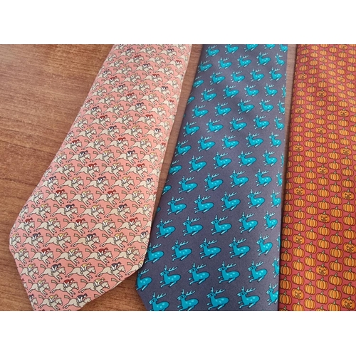 65 - Collection of 6 x Hermes Paris Assorted Silk Ties, (6)