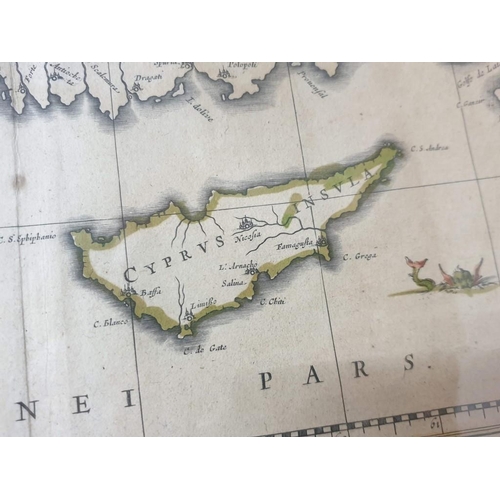 58L - Framed Rare Antique Map of Cyprus and Asia Minor, Dated 1860, Hand Coloured with Illustrations
