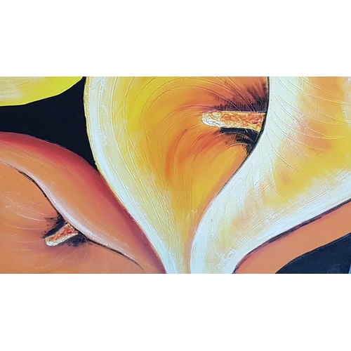 244A - Modern Floral Abstraction Oil on Canvas (100 x 100cm)
