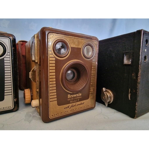 10 - Collection of 5 x Vintage Box Cameras; Incl. Kodak Brownie Six-20 Model C, Six-20 Model F, etc