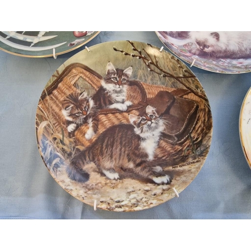 12 - Collection of 4 x Wall Plates with Cat Pictures, Makers Include; Royal Worcester, Knowles, Country K... 