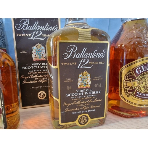 27 - Collection of 4 x Bottles of Scotch Whisky; Chivas Regal in Box, Ballantines 12 Years Old in Box, Gl... 