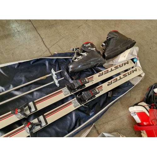 463 - Collection of Ski Equipment; 3 x Pairs of Skis, Poles and Boots with 2 x Bags, (A/F)