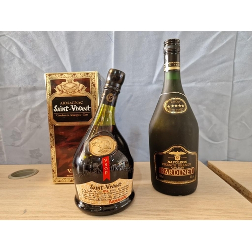 82 - Saint-Vivant Armagnac VSOP in Box, Together with Napoleon French Brandy VSOP Bardinet, (2)

Nb. We d... 