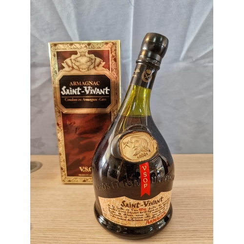 82 - Saint-Vivant Armagnac VSOP in Box, Together with Napoleon French Brandy VSOP Bardinet, (2)

Nb. We d... 