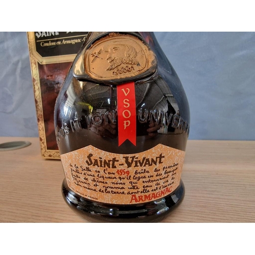 82 - Saint-Vivant Armagnac VSOP in Box, Together with Napoleon French Brandy VSOP Bardinet, (2)

Nb. We d... 