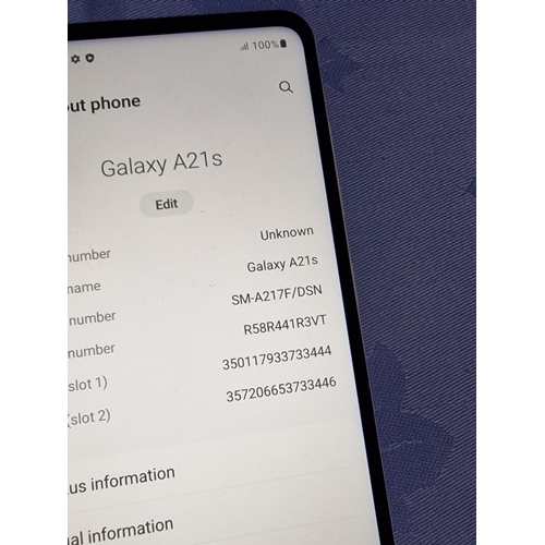 178 - Samsung Galaxy A21s Mobile Telephone, 32GB, White, (Model: SM-A217F/DSN) with Original Box, Unlocked... 
