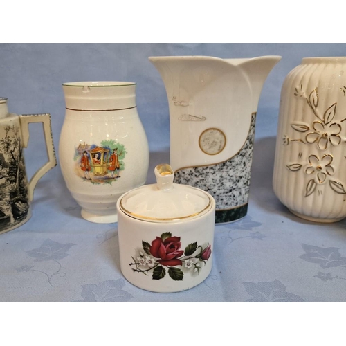 78 - Collection of Assorted Porcelain Items; Tea Pot, Vases, Jugs, Small Plates / Dishes, etc, (11)