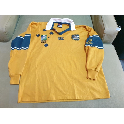 457 - 2003 Australia World Cup Rugby Union Long Sleeve Shirt, Size XL