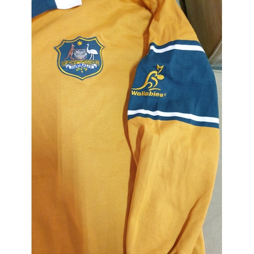 457 - 2003 Australia World Cup Rugby Union Long Sleeve Shirt, Size XL