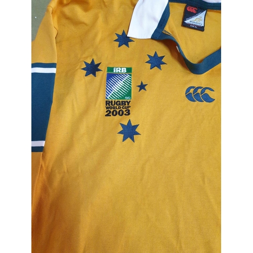 457 - 2003 Australia World Cup Rugby Union Long Sleeve Shirt, Size XL