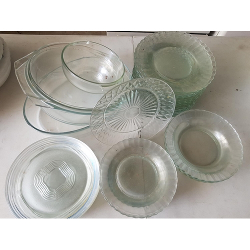 682 - Large Collection of Assorted Glass Plates inc; Soup Plates, Pyrex Dishes in Oval, Round with Lid and... 