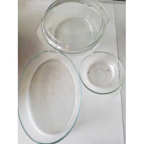 682 - Large Collection of Assorted Glass Plates inc; Soup Plates, Pyrex Dishes in Oval, Round with Lid and... 