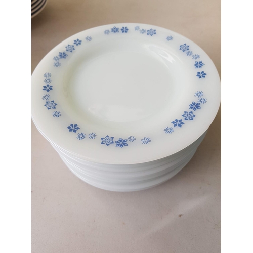 683 - Plates with Blue Wim and Flower Pattern inc; Side Plates, Cake Plates etc Approx 40pcs and More