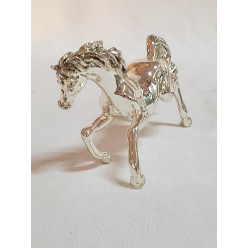 775 - 2 x Vintage Silver Plated Horse Figures (2)