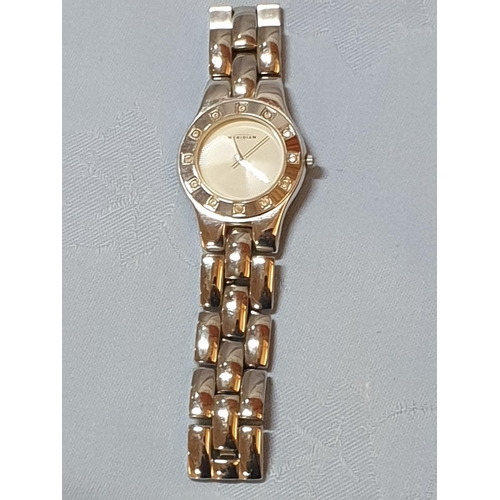 839 - Meridian 1770 Stainless Finish Ladies Wrist Watch with Diamanti Decoration Quartz