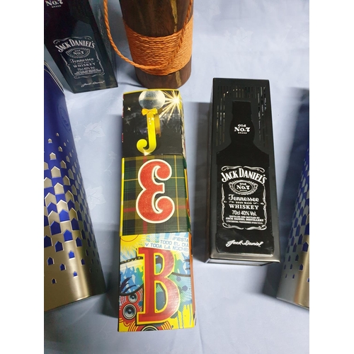 93 - Gift Tins and Boxes inc; 2 x Grey Goose 70cl, 2 x Jack Daniel's 70cl, J&B 70cl and One Other