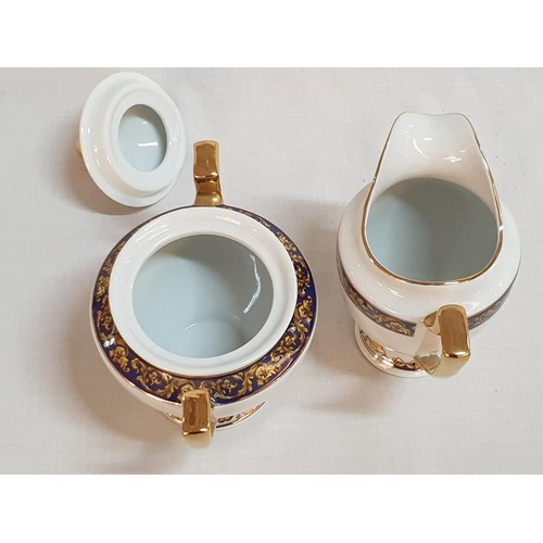 170 - Hand Painted Limoges (France) Porcelain Tea / Coffee Set in Bacchus Pattern (Versace Style); Coffee ... 