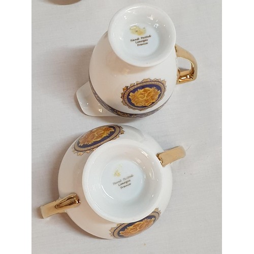 170 - Hand Painted Limoges (France) Porcelain Tea / Coffee Set in Bacchus Pattern (Versace Style); Coffee ... 