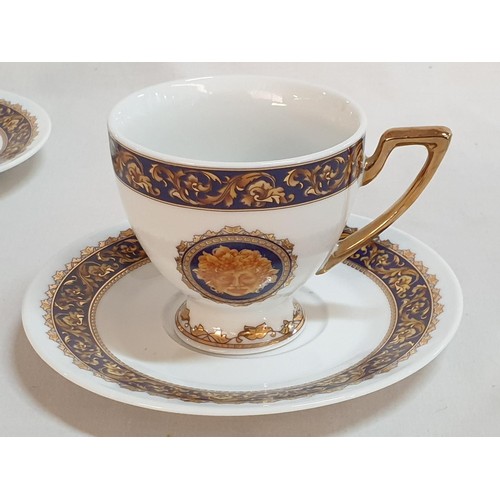 170 - Hand Painted Limoges (France) Porcelain Tea / Coffee Set in Bacchus Pattern (Versace Style); Coffee ... 