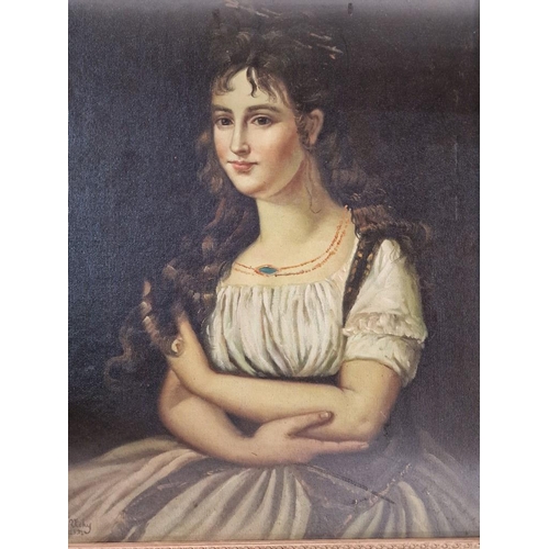 153 - Framed Painting of Victorian Style Lady, Signed Lower Left, (Approx, 63 x 73cm)