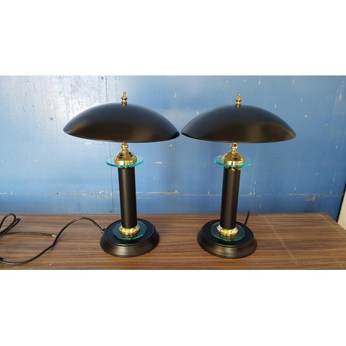 101 - Pair of Modern Metal / Glass Side Lamps (Un-Tested / No Plug)