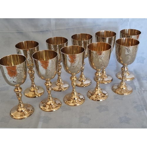 108 - Set of 10 x Silver Plated Wine Goblets, (10)