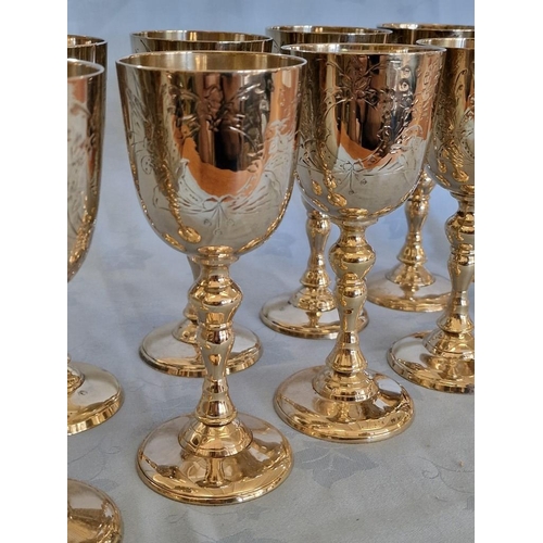 108 - Set of 10 x Silver Plated Wine Goblets, (10)