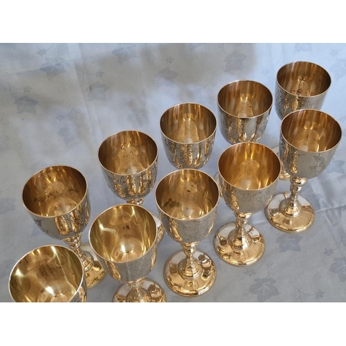 108 - Set of 10 x Silver Plated Wine Goblets, (10)