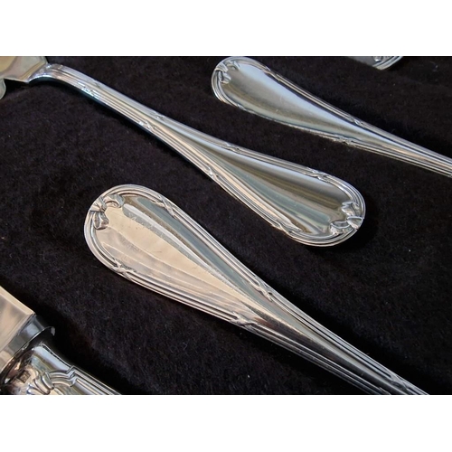 110 - Large Collection of Christofle Silver Plated Cutlery in 'Rubans Croises' Pattern, Made in France, To... 