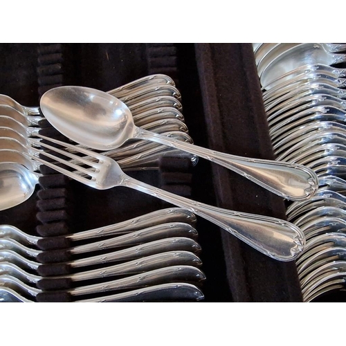 110 - Large Collection of Christofle Silver Plated Cutlery in 'Rubans Croises' Pattern, Made in France, To... 