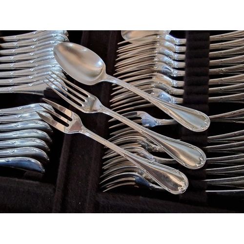 110 - Large Collection of Christofle Silver Plated Cutlery in 'Rubans Croises' Pattern, Made in France, To... 