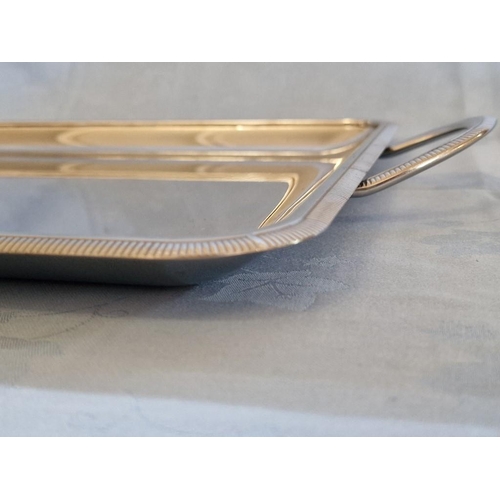 111 - Large Rectangular Stainless Steel (18/10) Twin Handle Serving Tray Made in France by 'Letang Remy', ... 