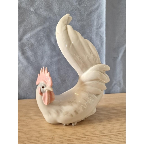 113 - Lladro Nao Porcelain Rooster Ornament, (Approx. H: 19.5cm)