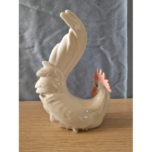 113 - Lladro Nao Porcelain Rooster Ornament, (Approx. H: 19.5cm)