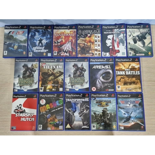 17 - Sony PS2 (PlayStation 2), Model: CPH-39003, Together with Collection of 16 x Games (Nb. No Power Lea... 