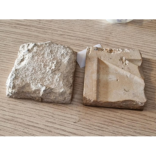 176 - 2 x Antique Tiles, Believed to be from Granada Palace in Spain(?), (Approx. 7 x 7cm), (2)