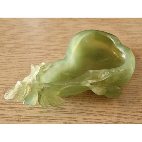 177 - Chinese Jade Pear Shaped Ashtray, (Approx. L: 18cm)