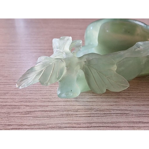 177 - Chinese Jade Pear Shaped Ashtray, (Approx. L: 18cm)