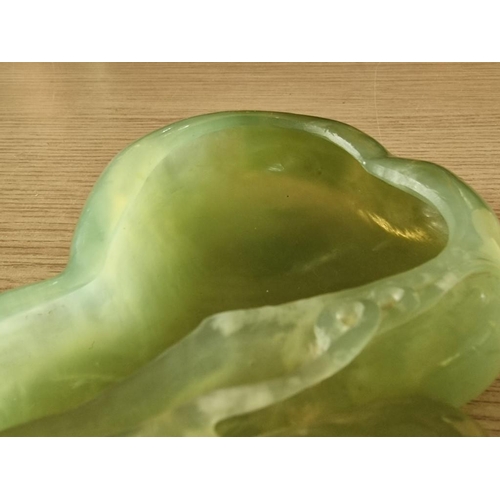 177 - Chinese Jade Pear Shaped Ashtray, (Approx. L: 18cm)