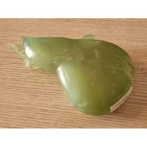 177 - Chinese Jade Pear Shaped Ashtray, (Approx. L: 18cm)